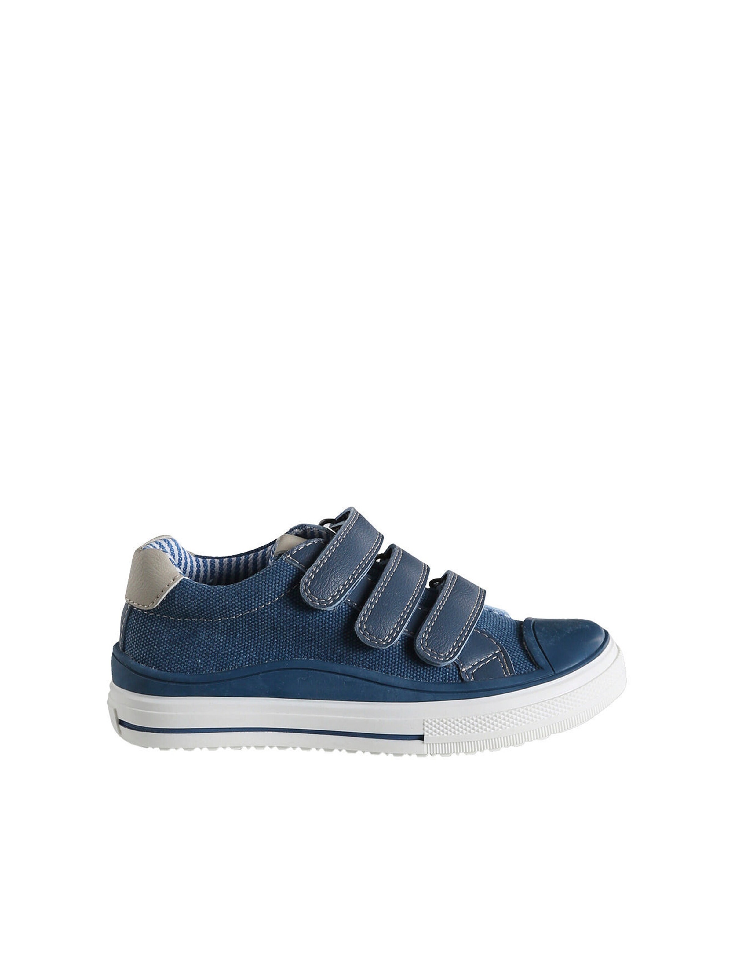 Vertbaudet Kinder Stoff-Sneakers mit Klett und Anziehtrick blau