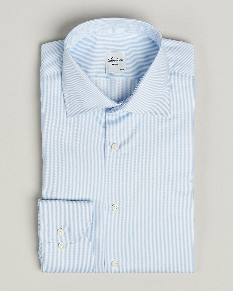 Stenströms Regular Fit Thin Stripe Shirt White/Blue