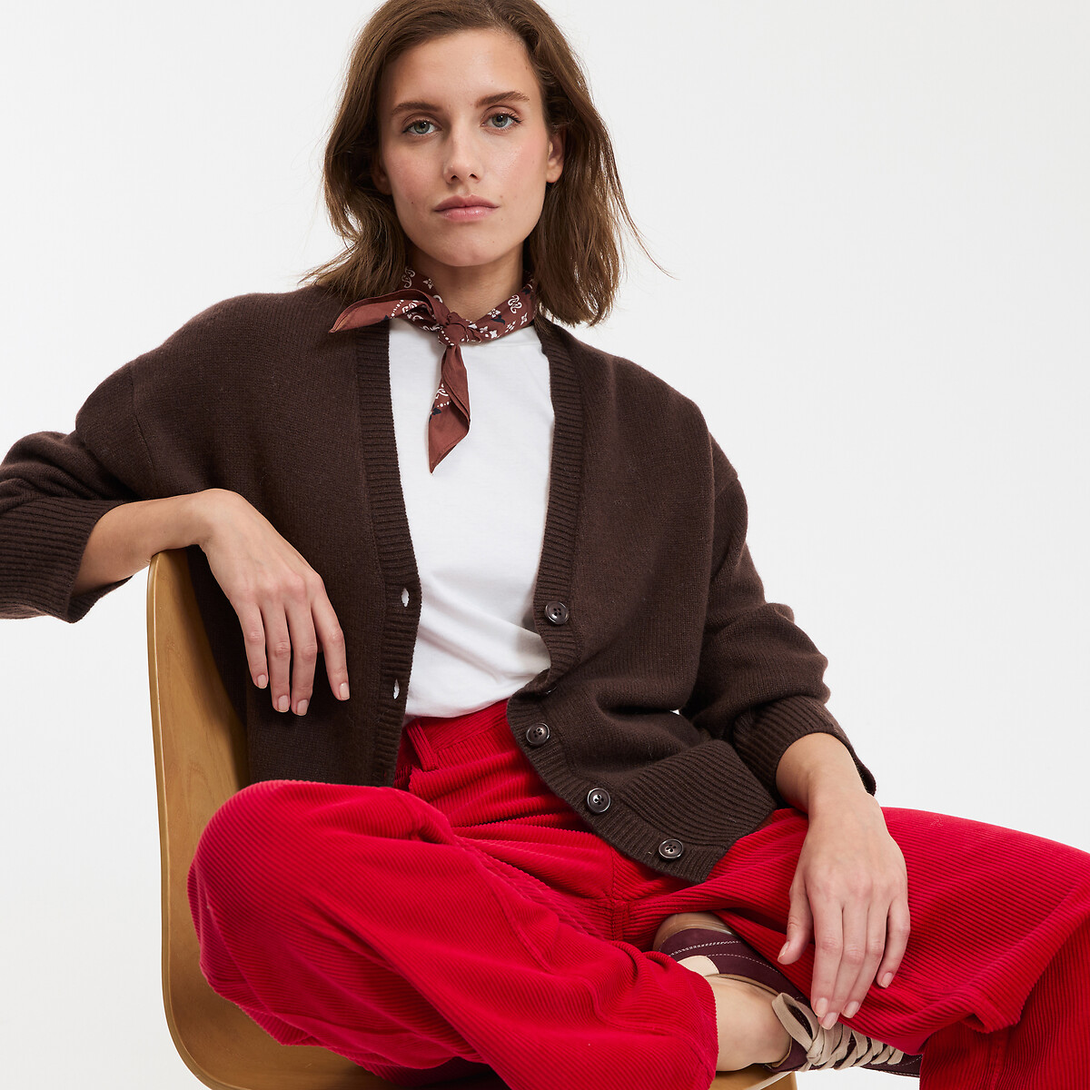 COLEÇÕES LA REDOUTE<br>Colete de lã em tricô grosso