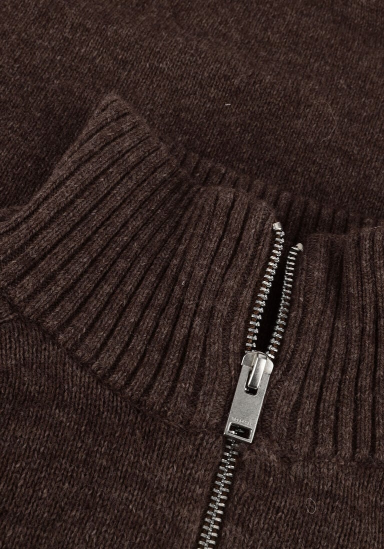 SELECTED HOMME bruine selected homme trui slhreg dan wool-mix zip high neck ow