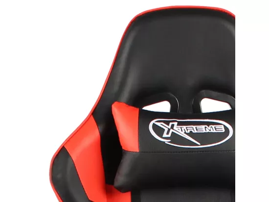 Chaise de jeu pivotante avec repose-pied Rouge PVC