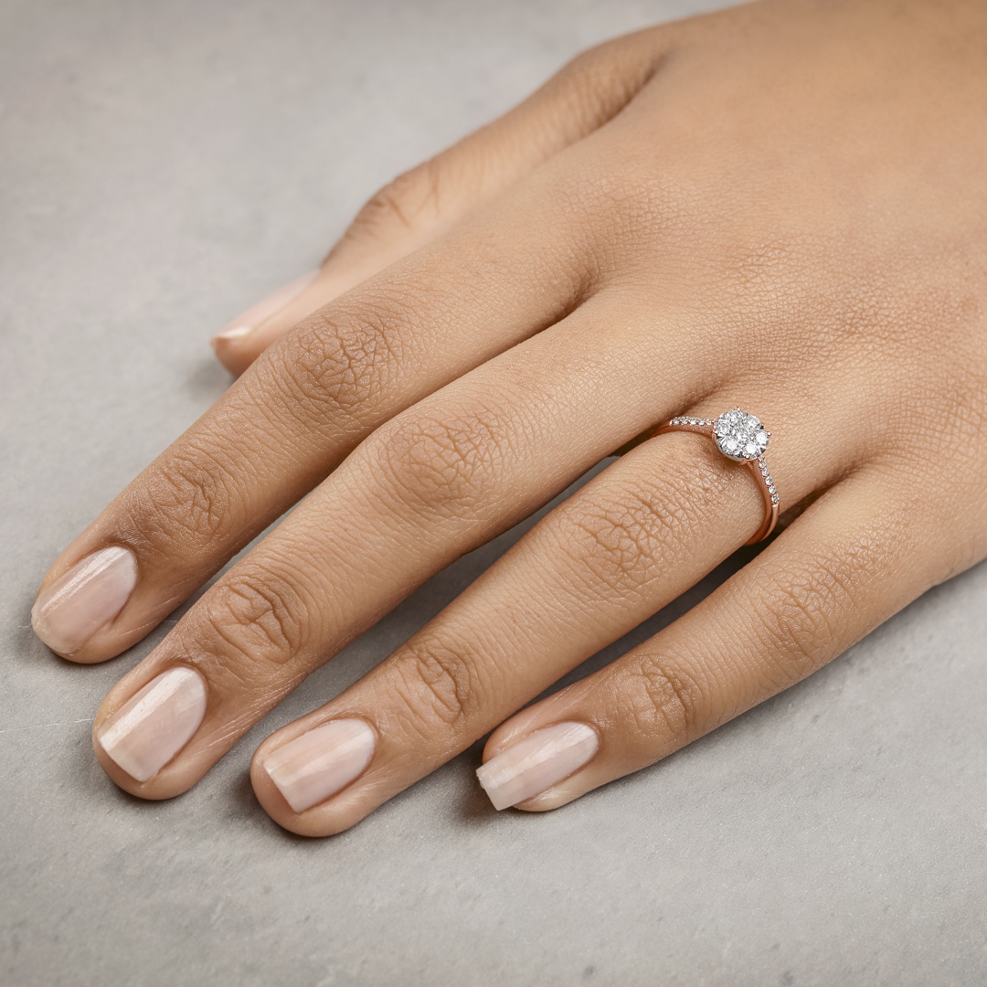 0.49 Karat Diamanten Verlobungsring 750/18 K Roségold