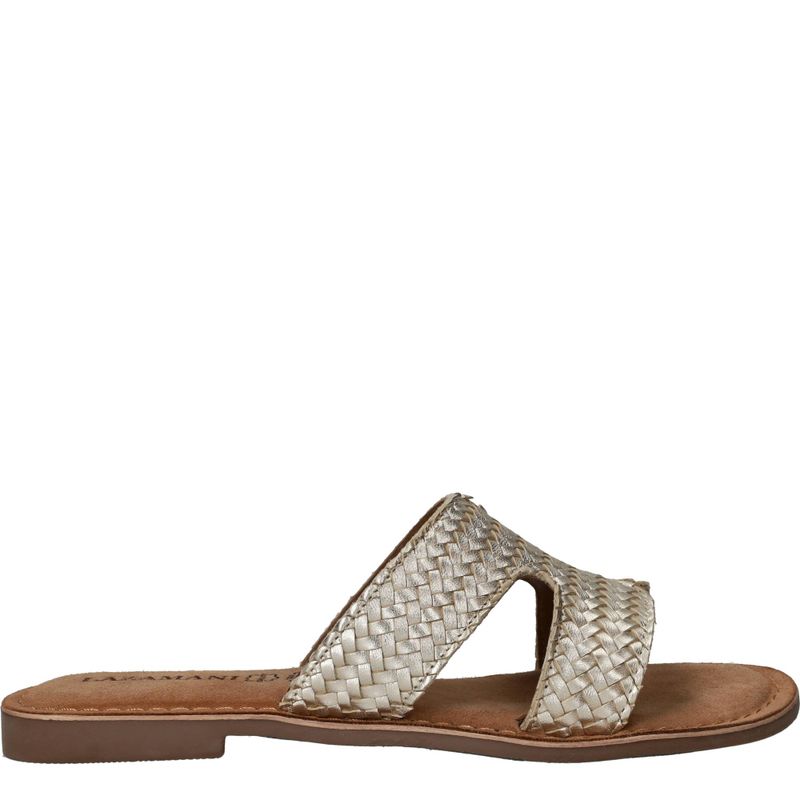 Lazamani Puck Woven Slippers Goud Dames