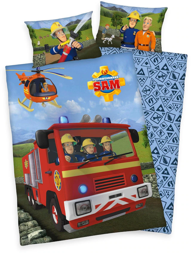 Feuerwehrmann Sam Babybettwäsche »Feuerwehrmann Sam« 2 Stk. mit Löschzug und Helikopter