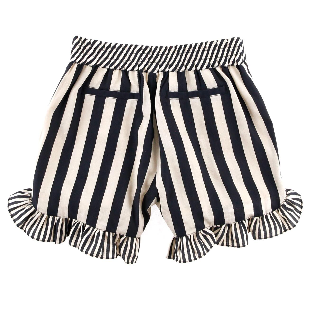 Scotch & Soda Short en Lin mélangé rayé beige/noir