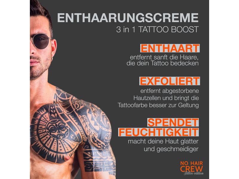No Hair Crew Enthaarungscrème Tattoo Edition 150 ml Enthaarungscreme für tätowierter Haut