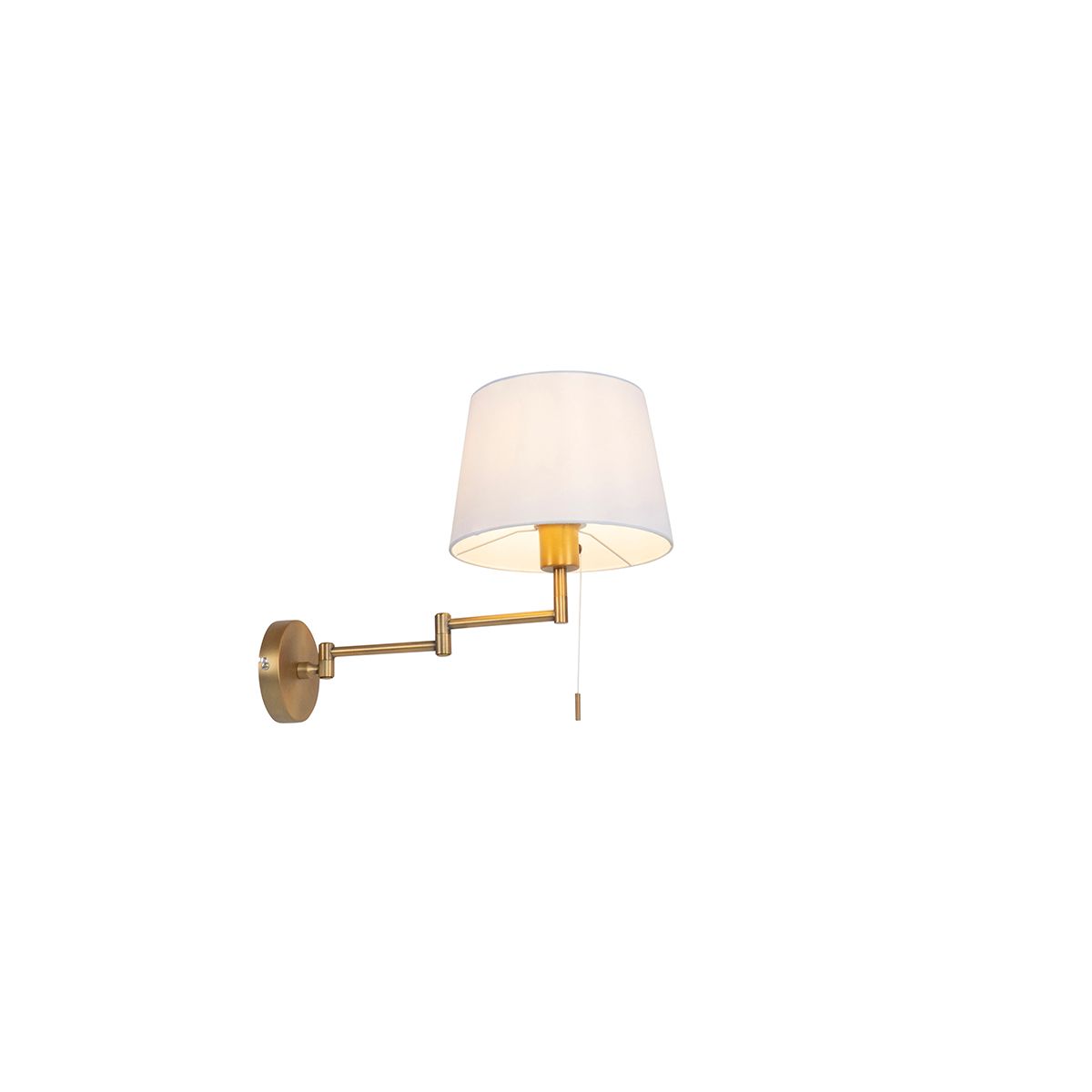 Smart wandlamp brons met witte kap incl. Wifi A60  - Ladas Deluxe