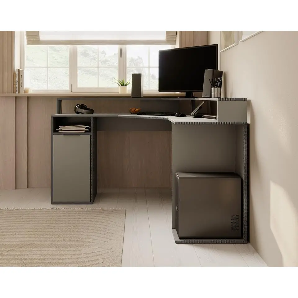 Meubella - Bureau Charlotte - Grijs - 139 cm