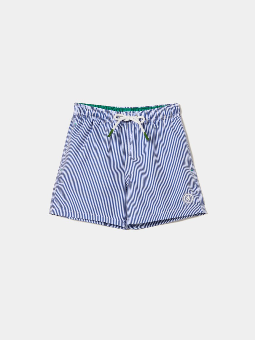 Calções de banho às riscas com cordão