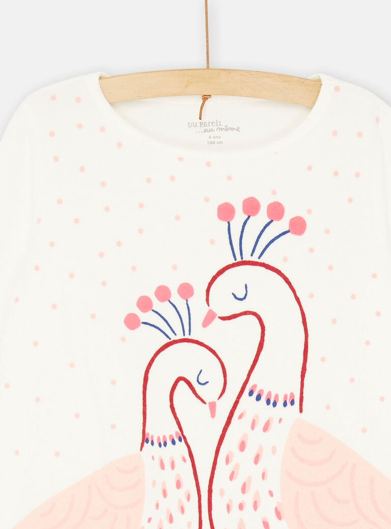 Ensemble pyjama écru et rose