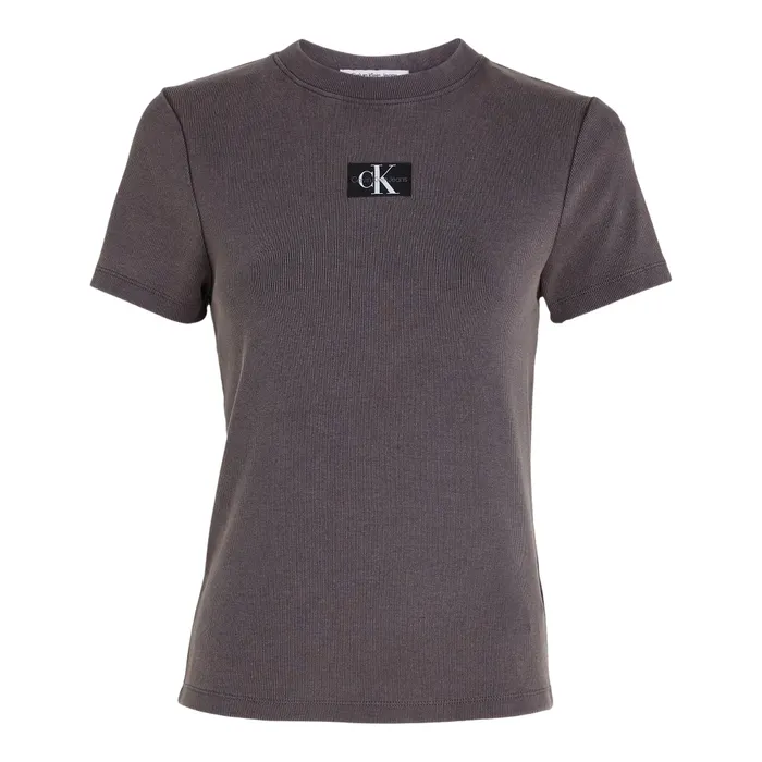 Calvin Klein Label Washed Rib Slim Shirt Dames