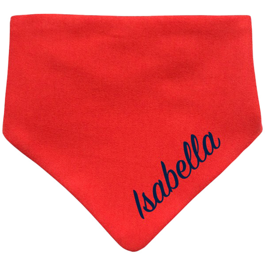Tanjo Halstuch mit Name bestickt - Bio Baumwolle rot