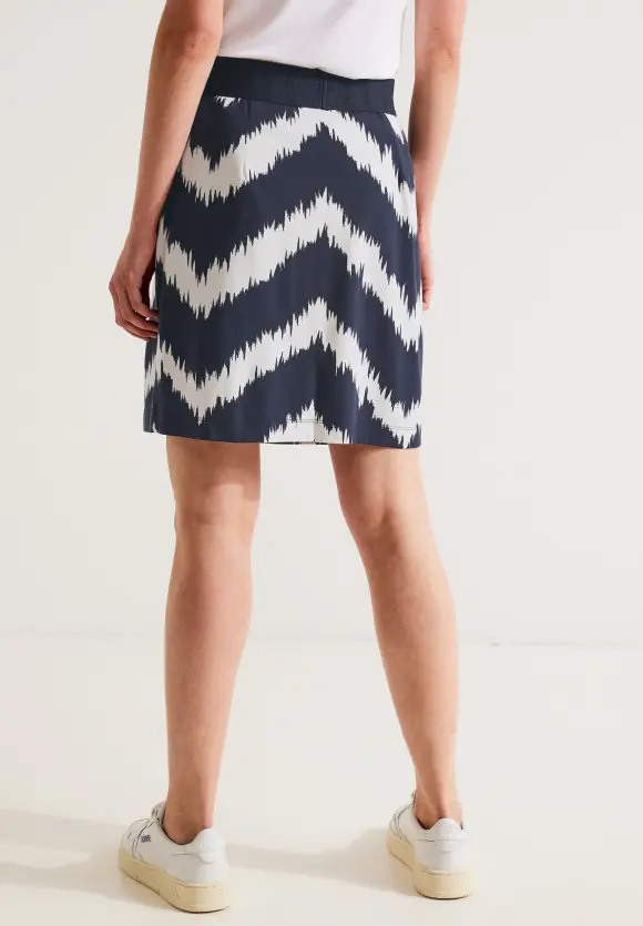 Minirock mit Zick Zack Print - deep blue