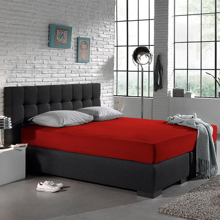 HC Dubbel Jersey Hoeslaken - Rood