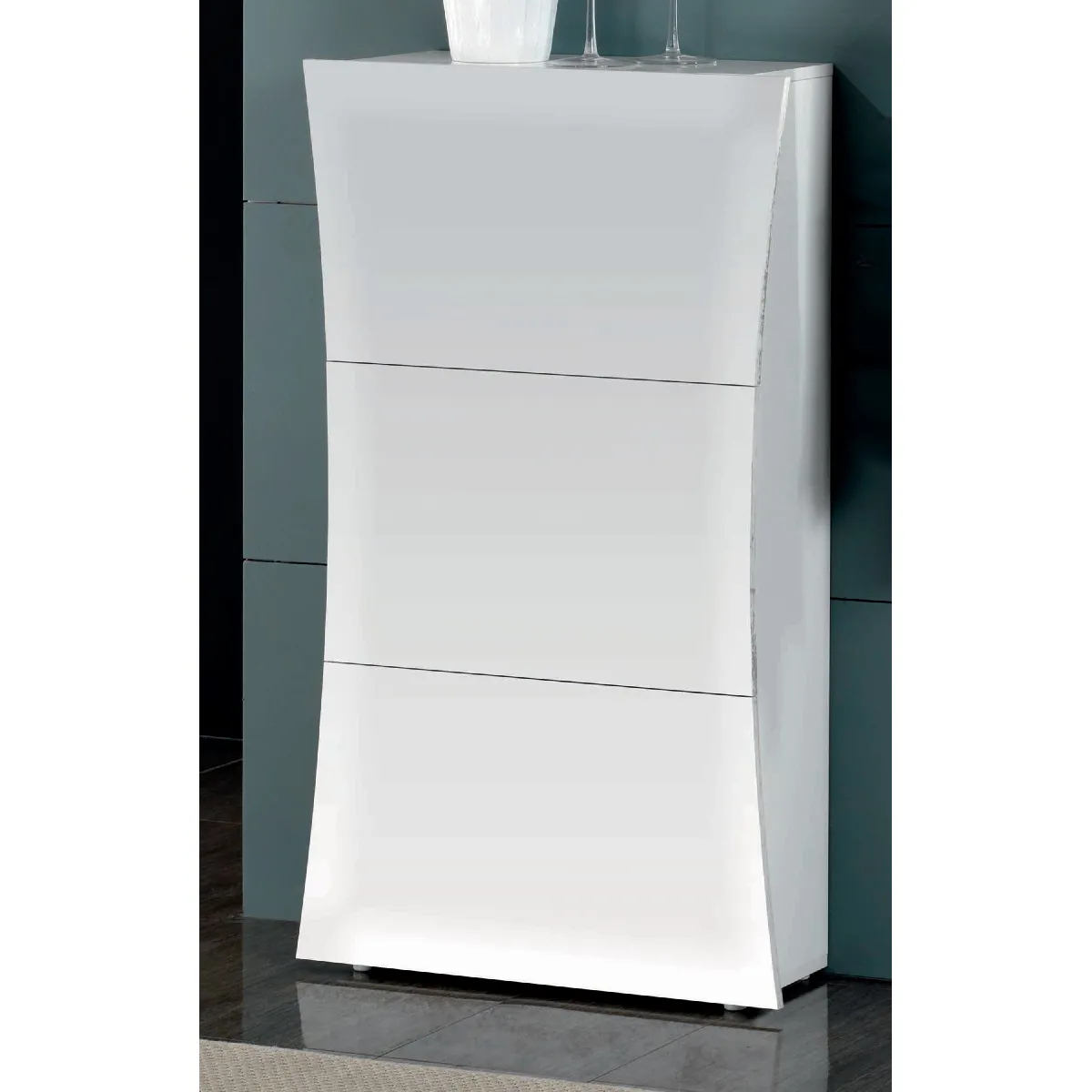Alter Étagère à chaussures moderne - Blanc brillant