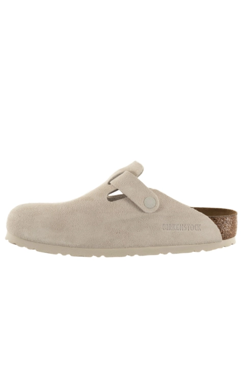 Sandales - nu-pieds birkenstock boston leve regular modern suede antique white