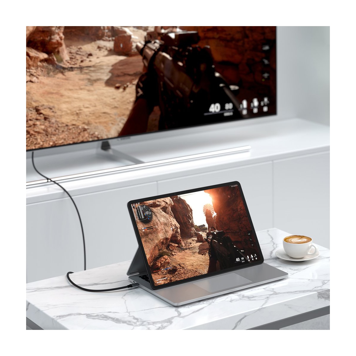 Satechi USB-C til HDMI 2.1 kabel 2 m (sort)