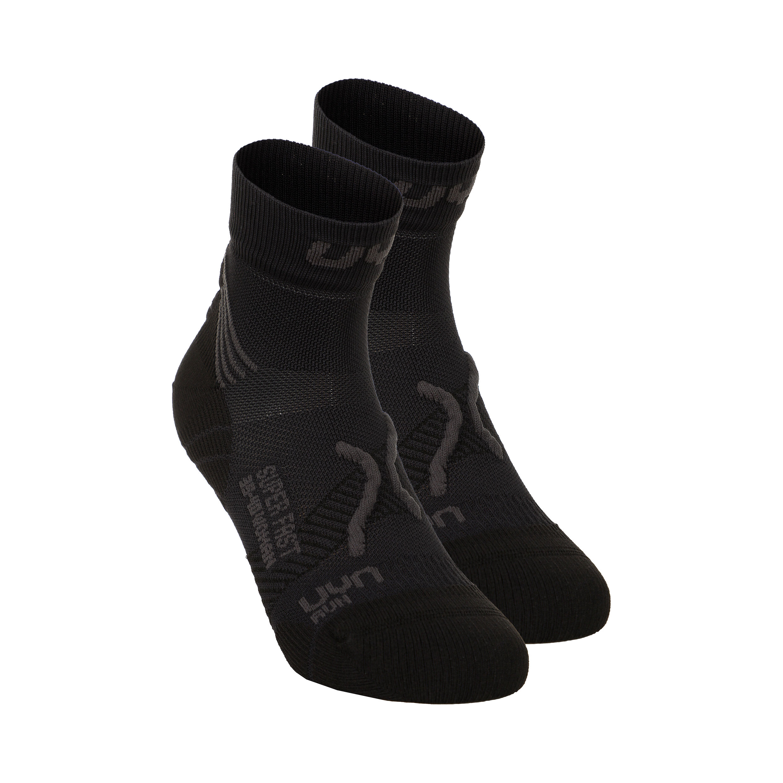 UYN Super Fast Chaussettes De Running Pack De 2 Unités Hommes - Noir , Anthracite