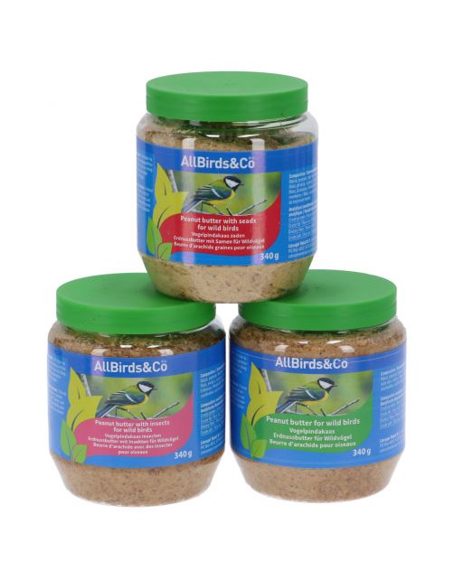 Allbirds&Co Mixdoos Pindakaas - Tuinvogelvoer - 12 stuks