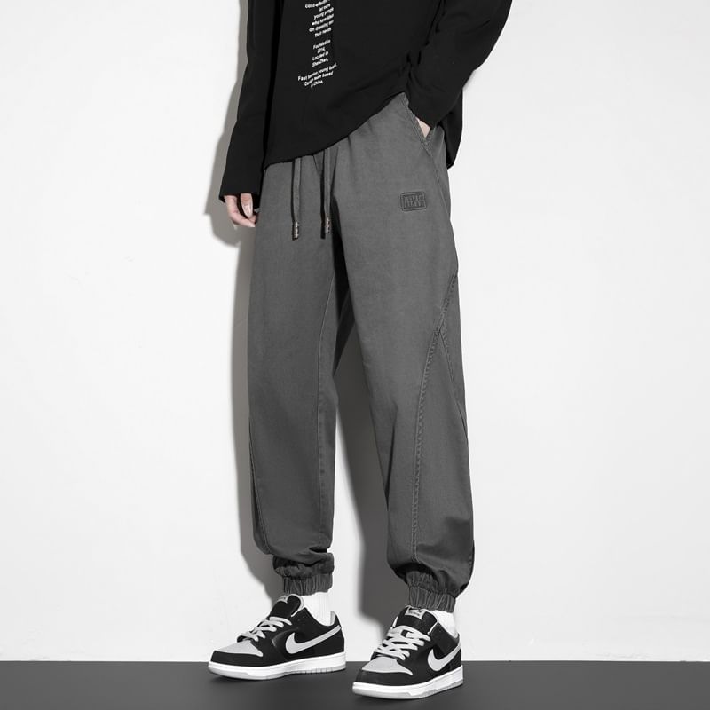 Hushgrain - Effen cropped harem-joggingbroek met trekkoord in de taille