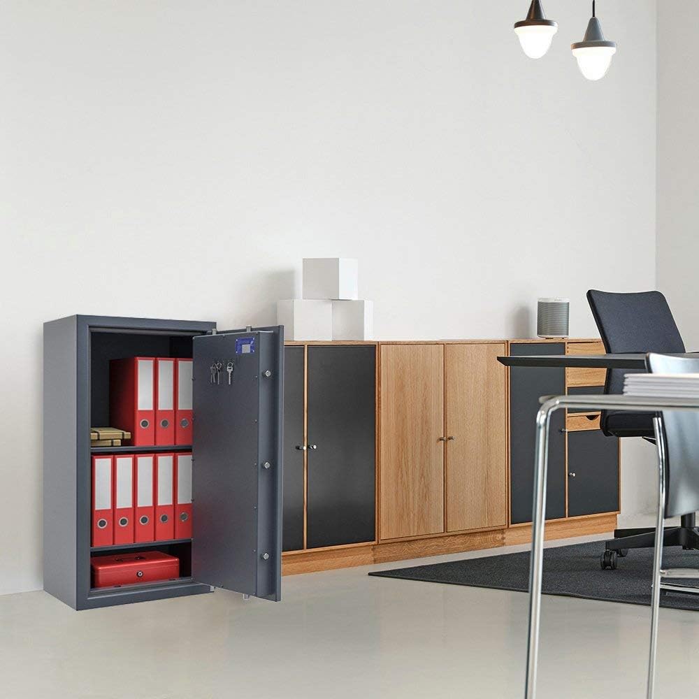 Wertschutzschrank Grad 1 EN 1143-1 Osprey 3 | H500xB500xT420 | Doppelbartschloss mit 3 Schlüssel | ECB-S Zertifiziert | passend für A4-Ordner | 1 Fachboden | 71 kg