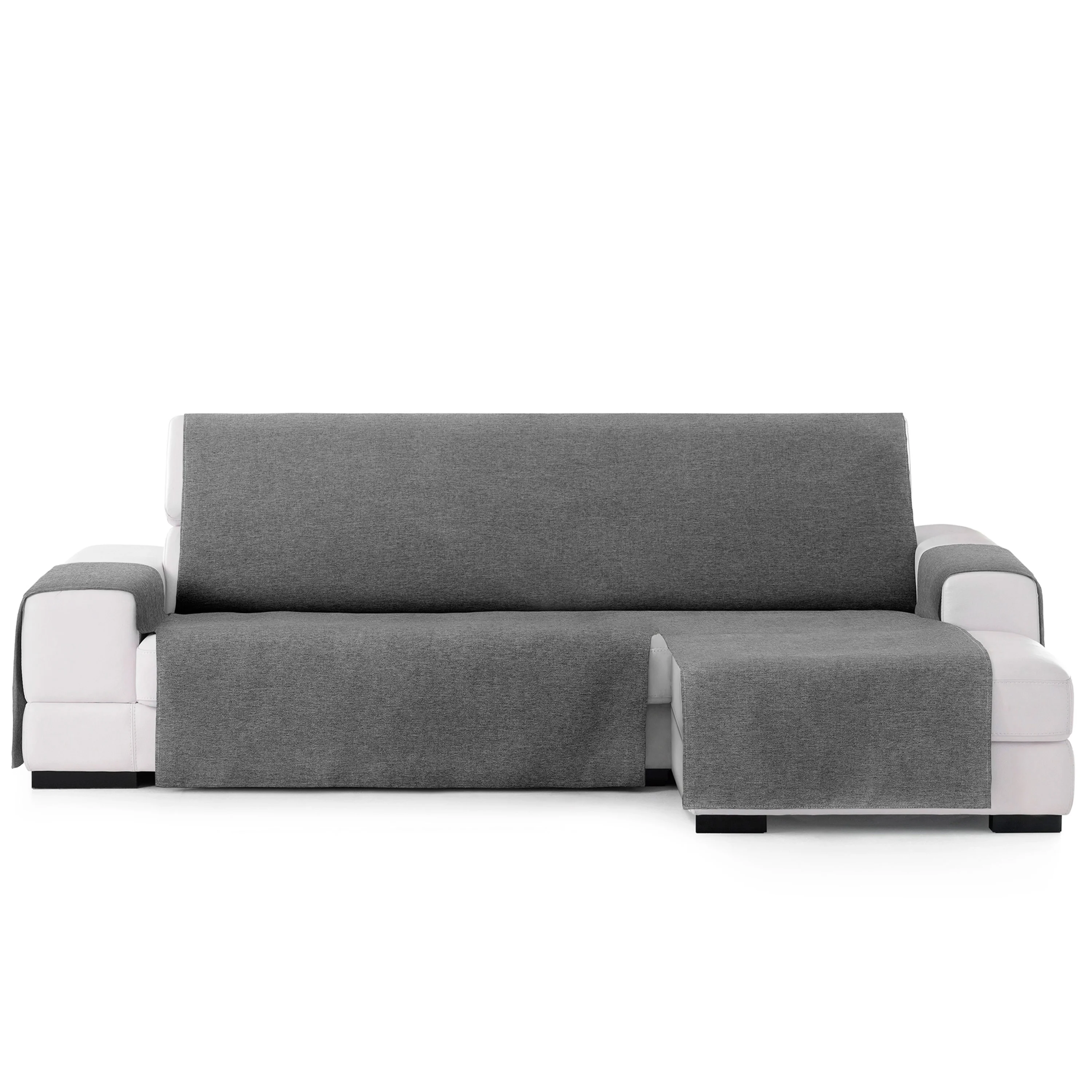 Capa protetora Vipalia para sofá com chaise à direita 240, cinza escuro, modelo Brisa