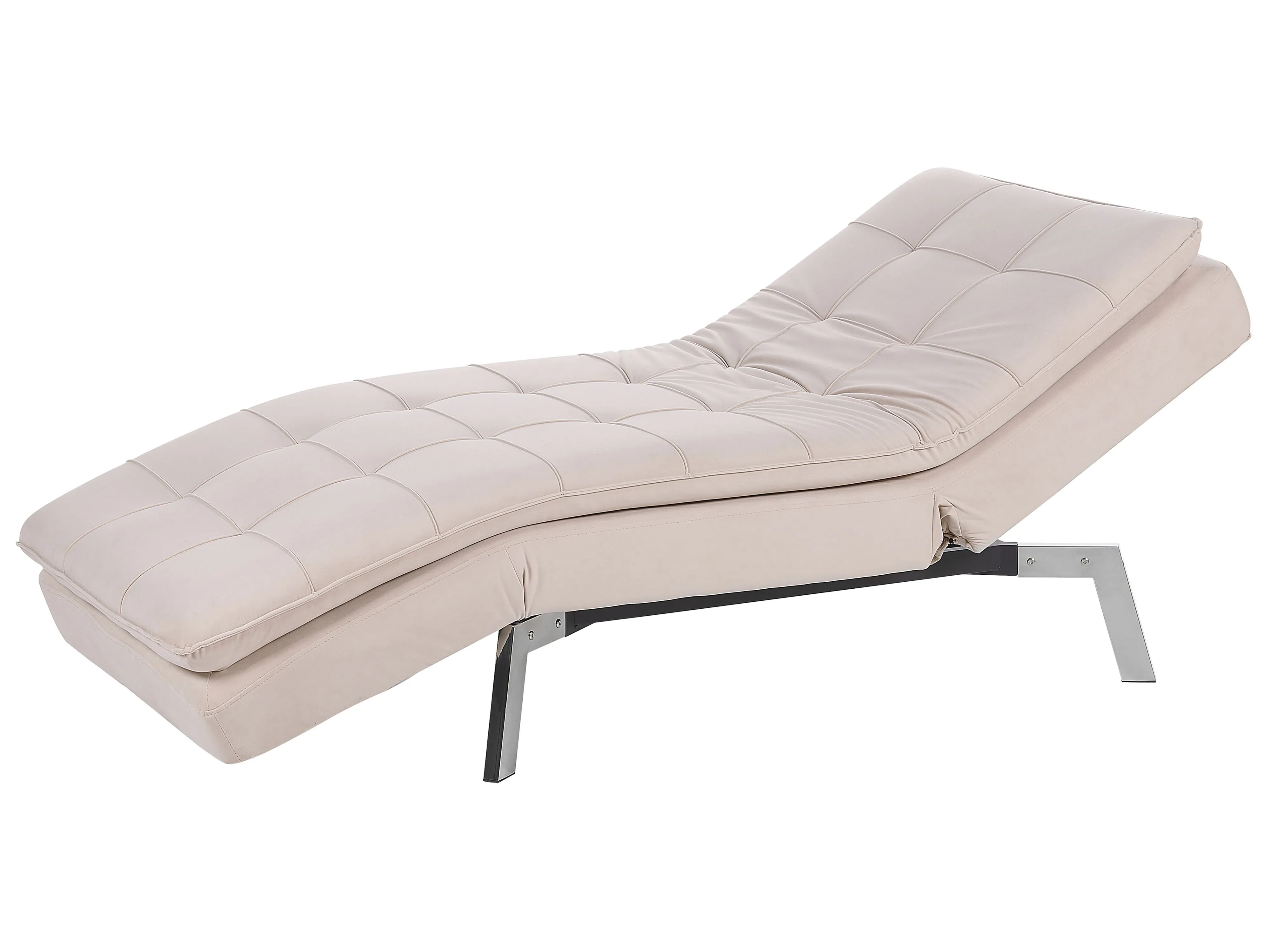 Chaise longue LOIRET Fluweel Beige