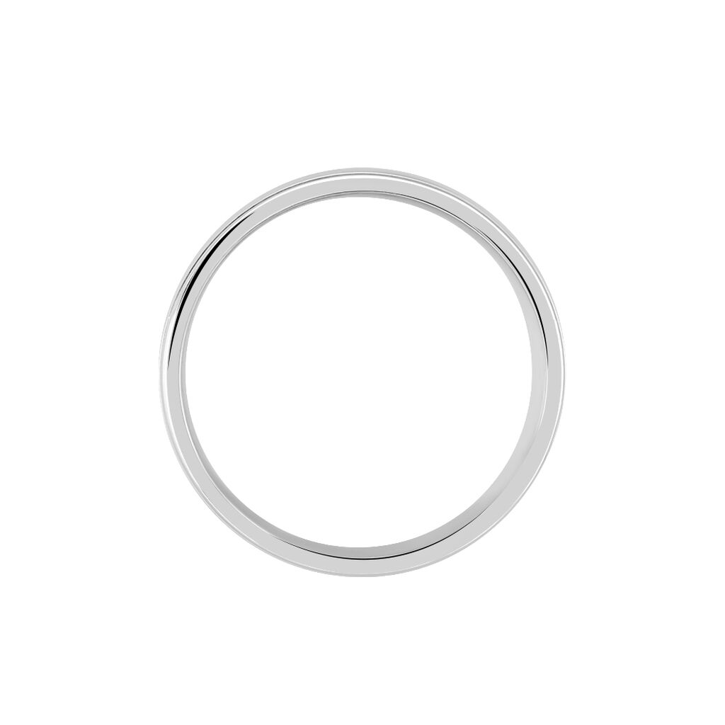Alliance Trephine Ruban Plat Argent Blanc