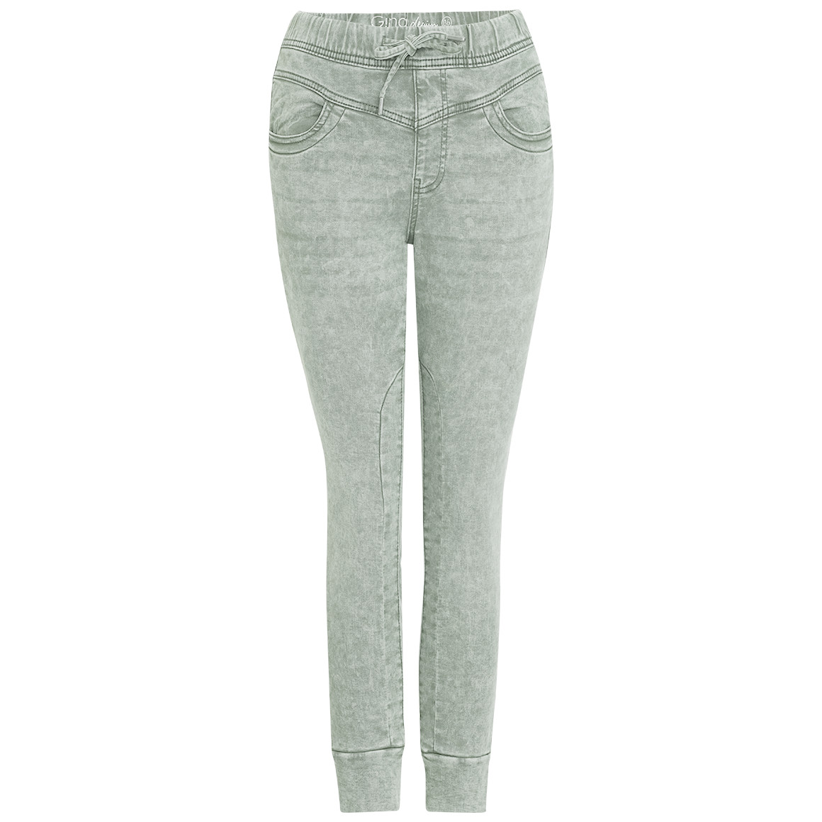 Gina Damen Jeggings mit Elastikbund salbei
