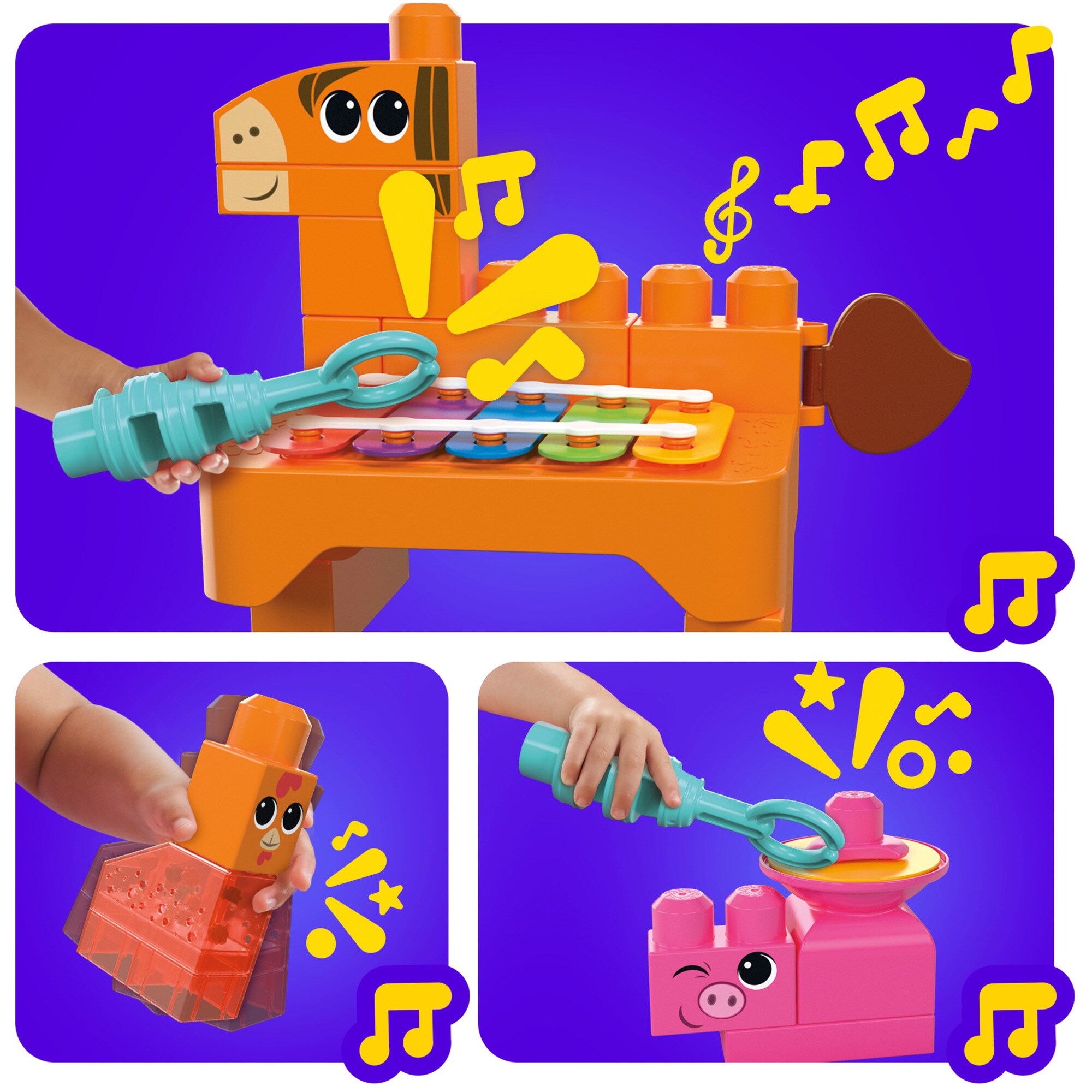 Mattel Konstruktionsspielzeug MEGA BLOKS Musikspaß Bauernhoftiere