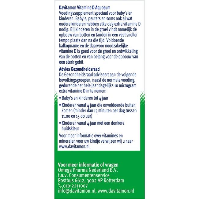 Davitamon Aquosum Vitamine D Druppels