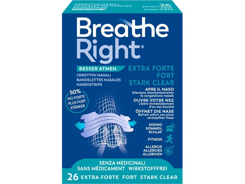 Breathe Right Nasenpflaster Extra Clear 26 Stück Nasenstrips
