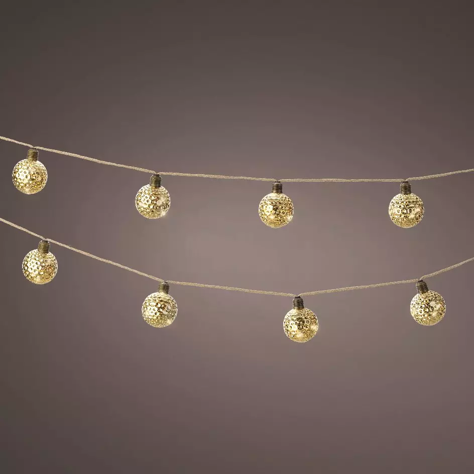 Guirlande lumineuse à piles 24 LED (2,10 m) Précieuses dorées Blanc chaud