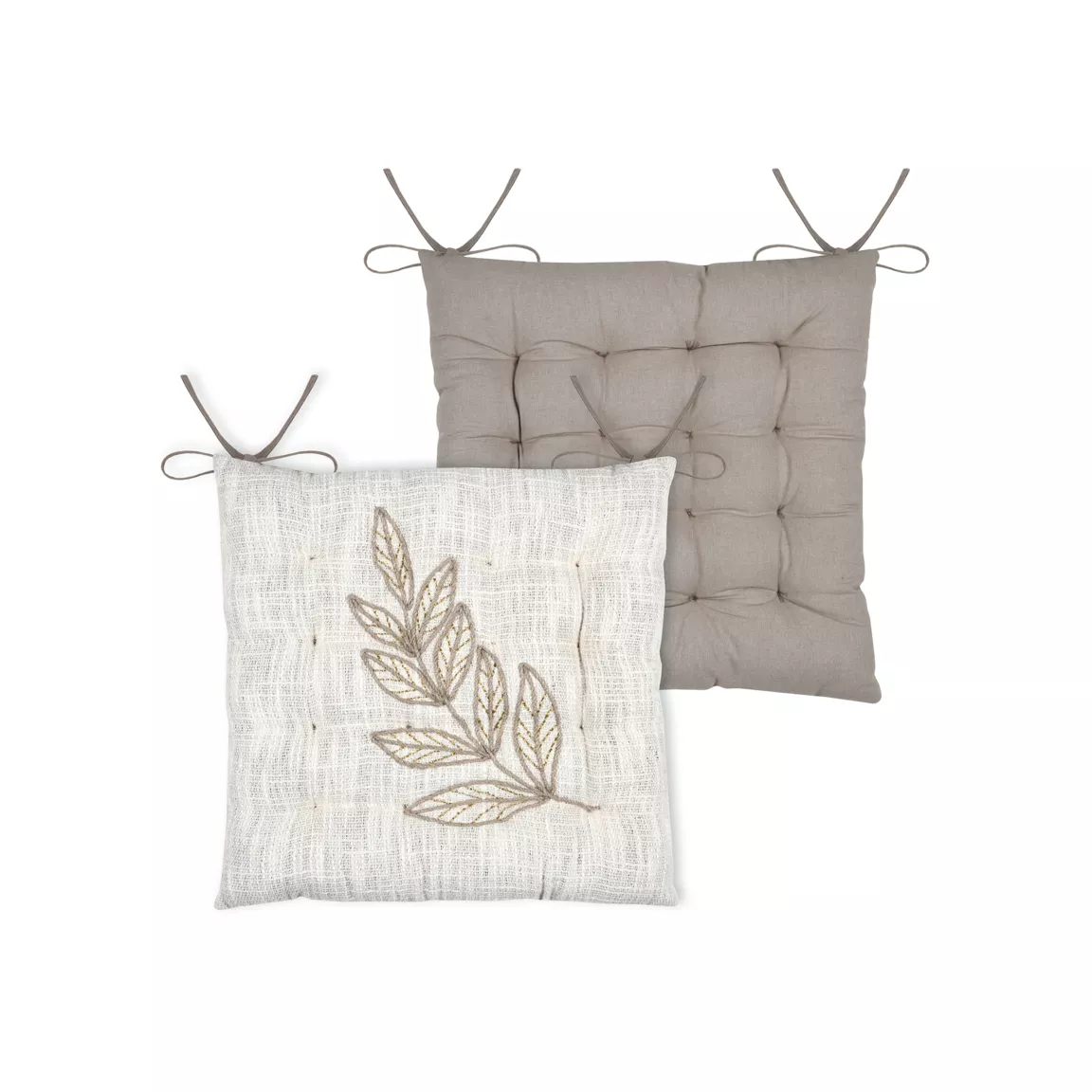 Coussin de chaise carré coton (38 x 38 cm) Hemera Ecru