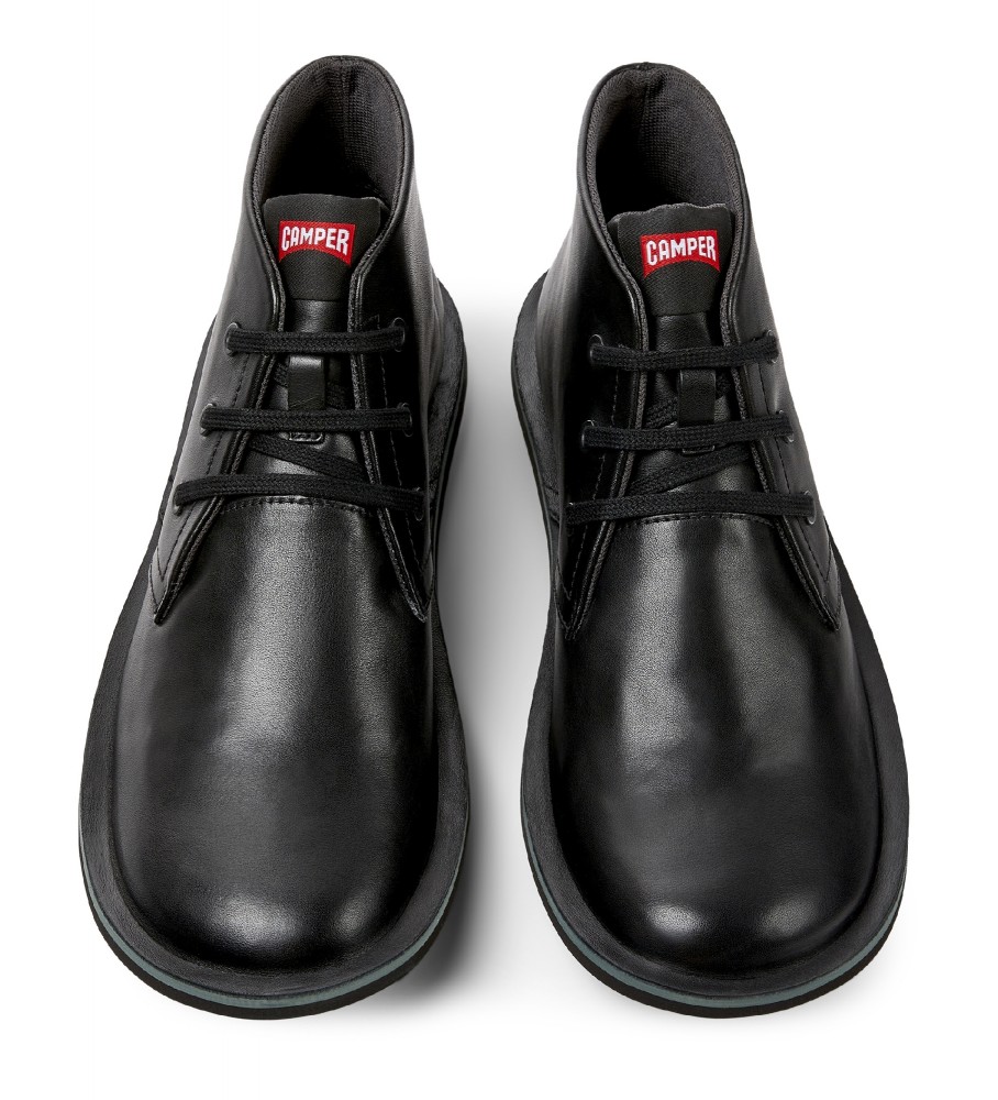 Botas de tornozelo de couro preto Camper Beetle