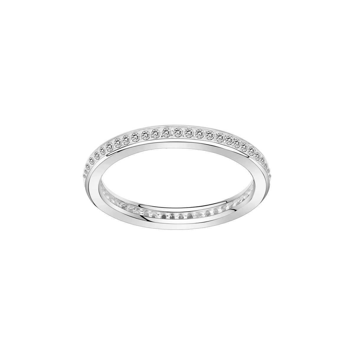 Alliance en Argent avec oxyde de zirconium blanc