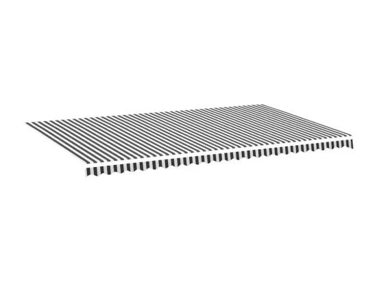 Tissu de remplacement pour auvent Anthracite et blanc 6x3,5 m