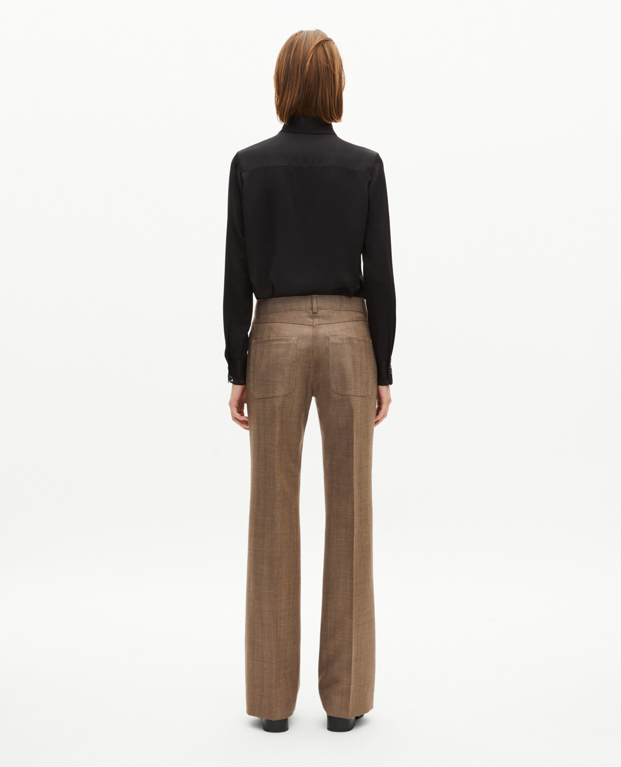 Pantalon tailleur bootcut camel