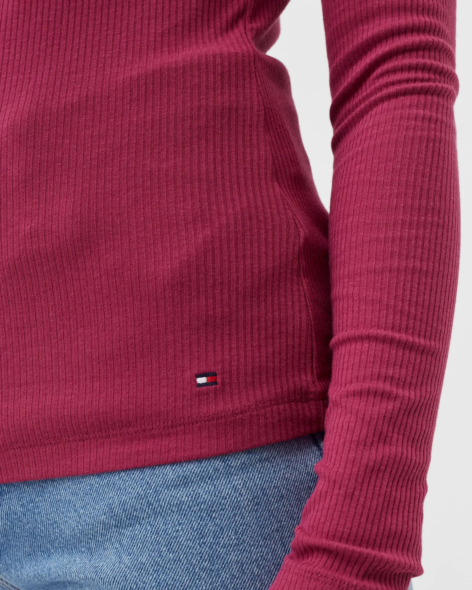 Tommy Hilfiger WMNS SKINNY MODAL RIB HIGH-NK TOP L/S