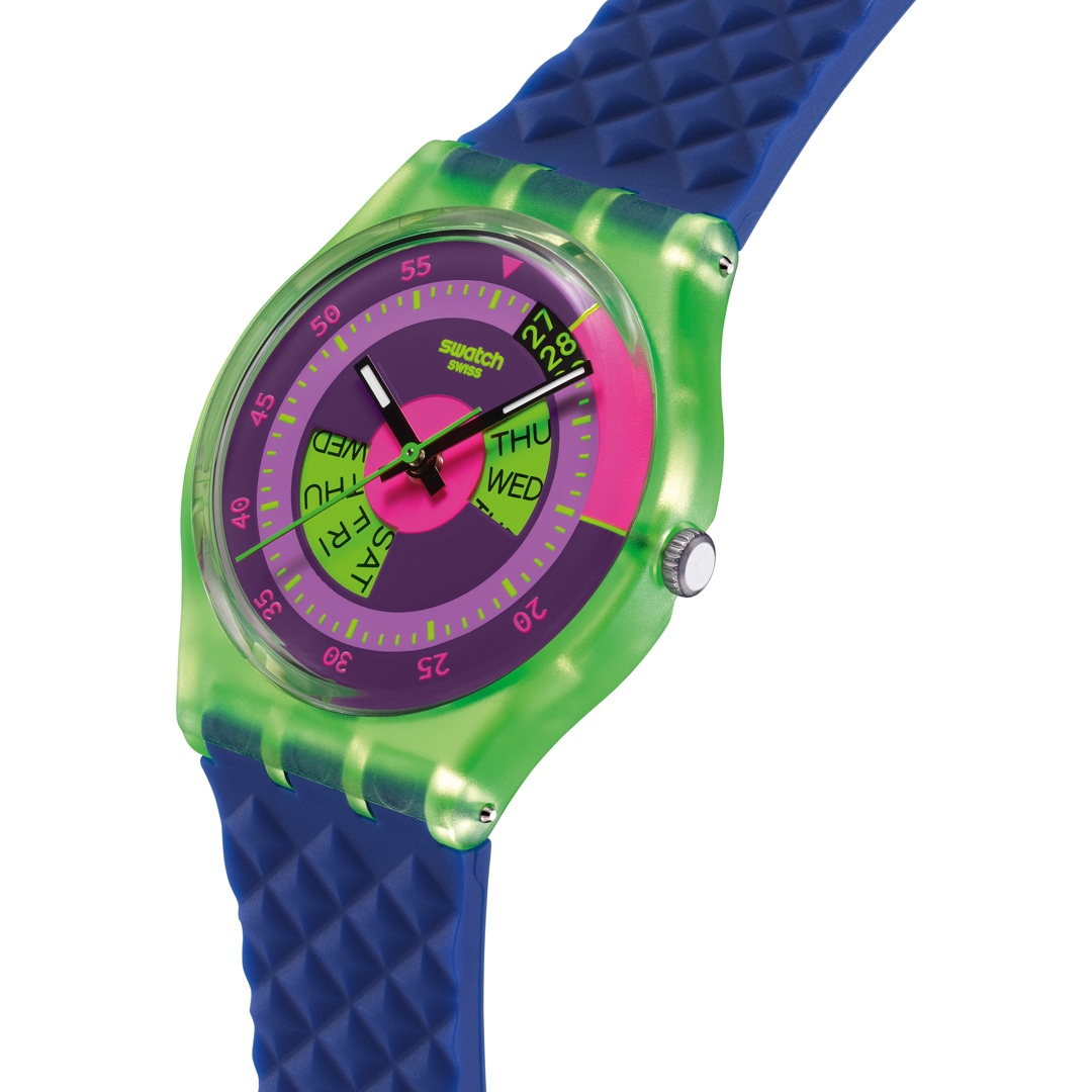 Swatch Original 34 Biosourced Neon Skychart
