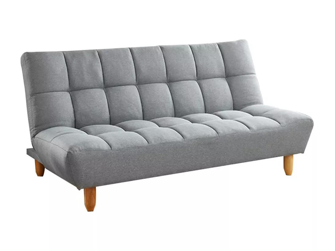 Canapé 3 places convertible clic clac en tissu gris ESTEBAN