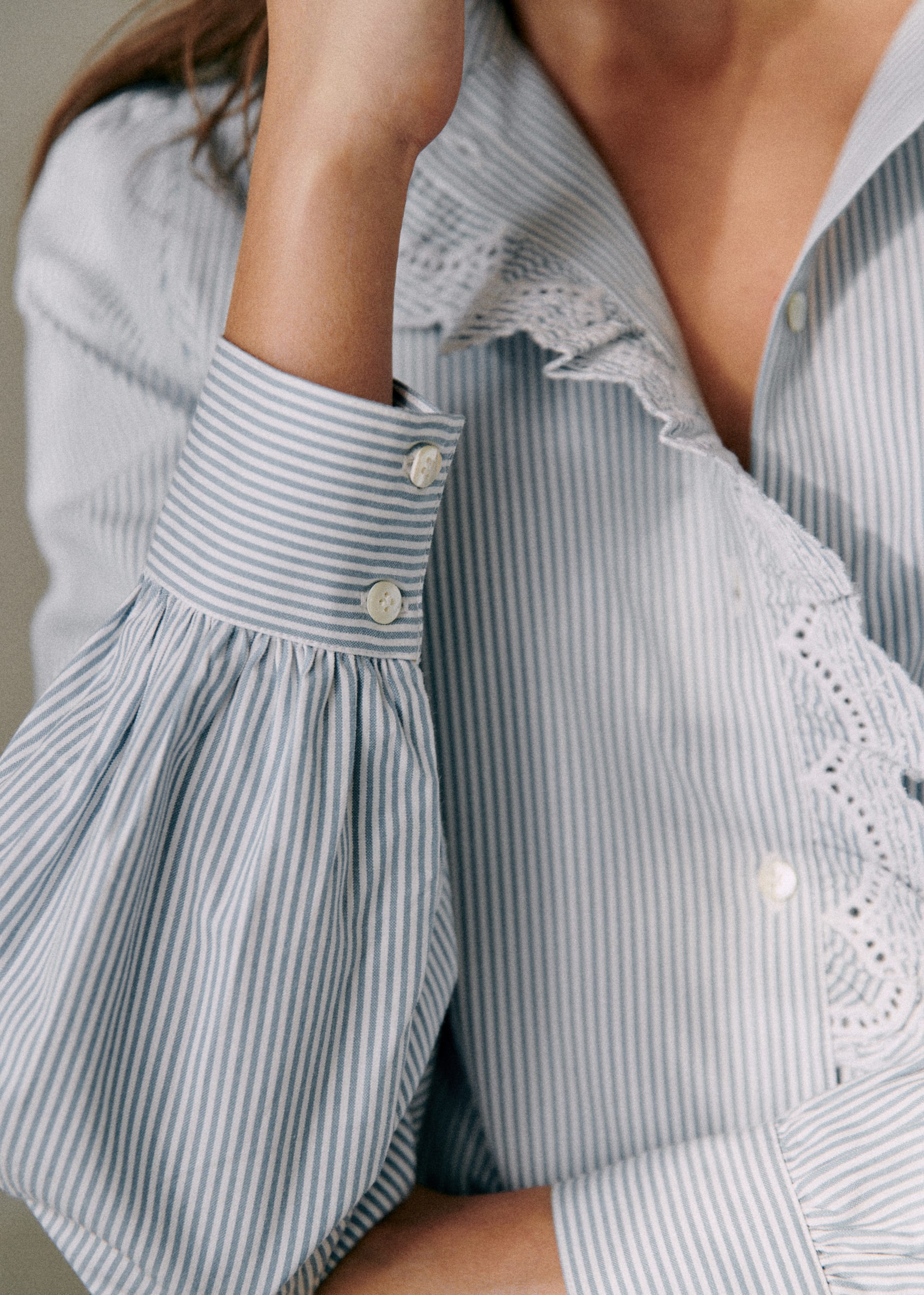 Chemise Chlo - Rayures Ecru/Bleu - E-SHOP/CHEMISES & BLOUSES 5905242