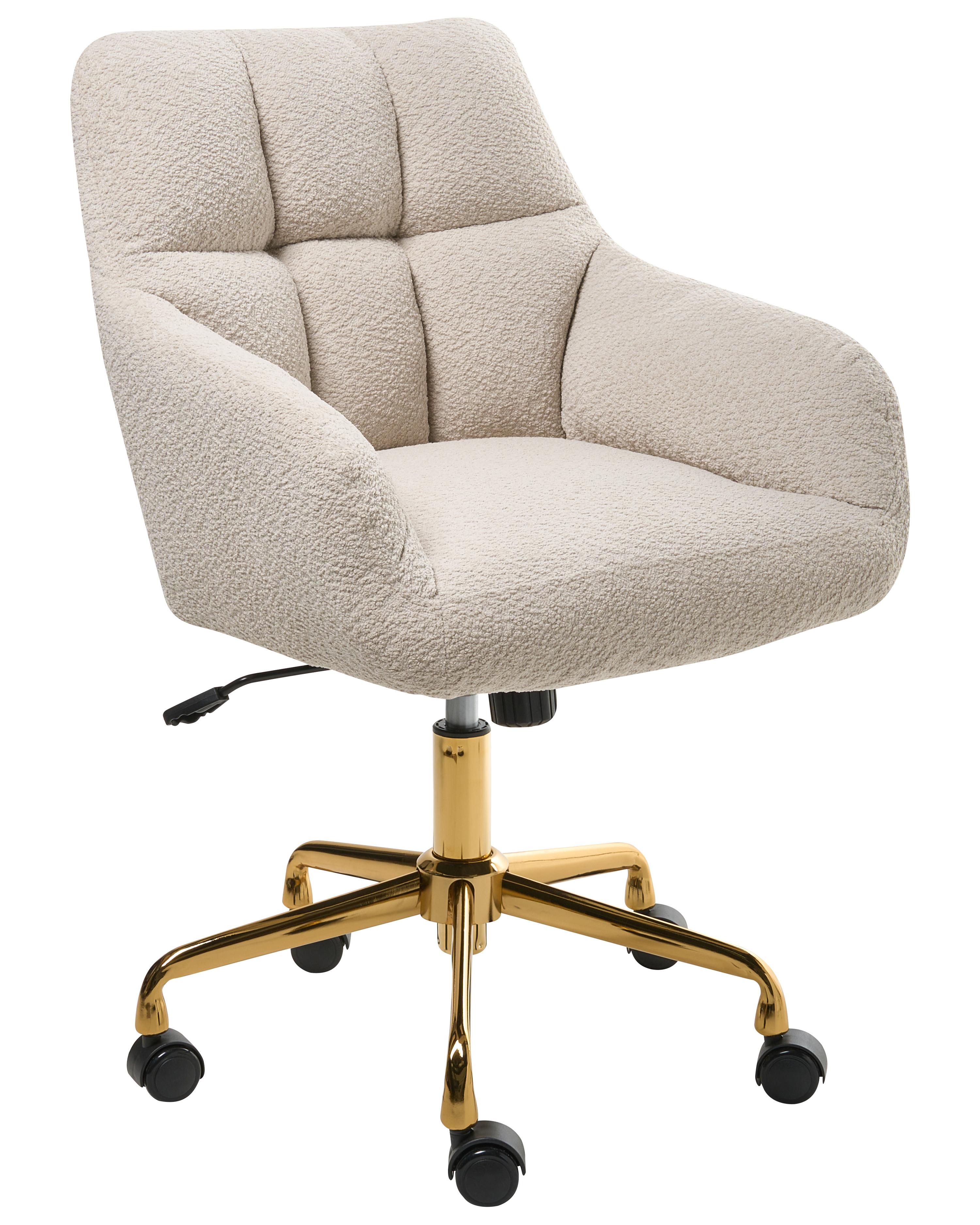 Bureaustoel PALMDALE Bouclé Lichtbeige