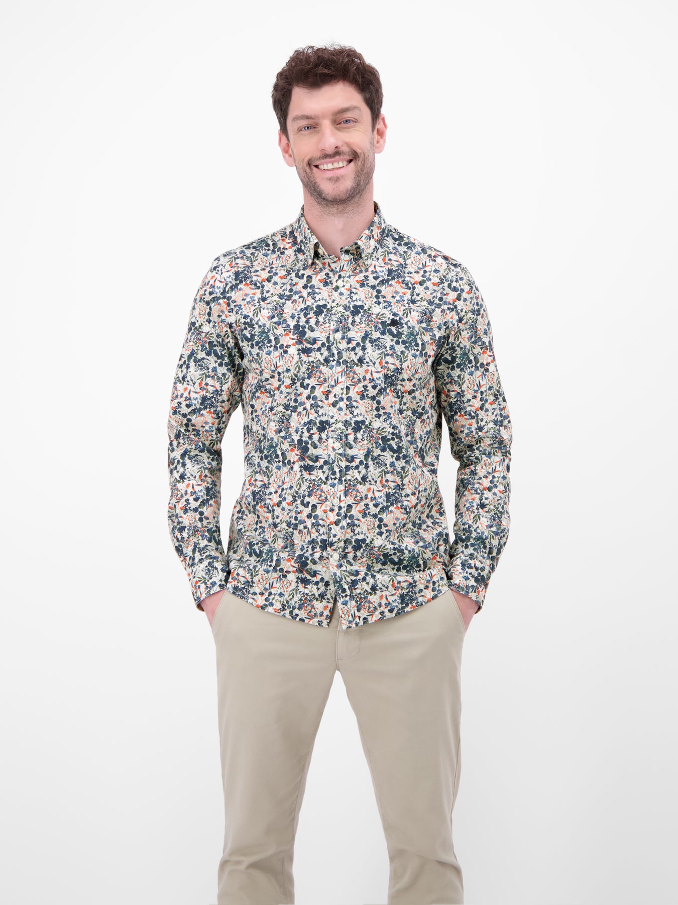 Langarmhemd mit floralem Alloverprint