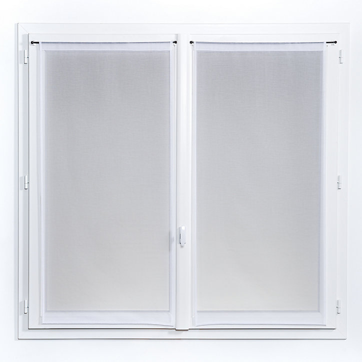 Paire de vitrage Charlotte gris l.60 x H.160 cm