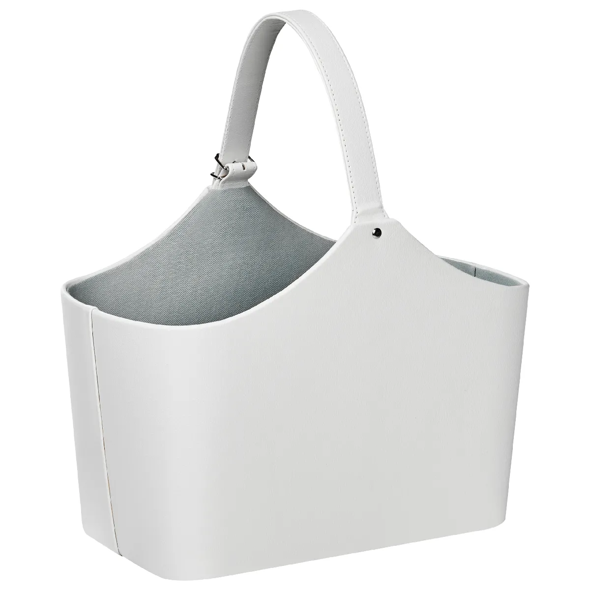 Beliani ELAM - Panier en cuir PU gris clair