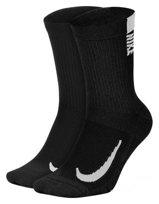 Chaussettes (x2) Nike Multiplier Noir Unisex