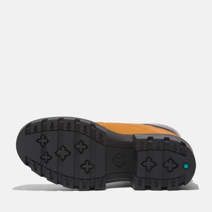 Bota feminina Everleigh com zíper frontal na cor amarela.