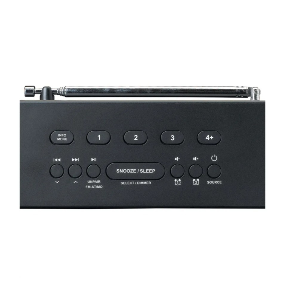 Digitaler Stereo Radio Wecker Funkgesteuertes Uhrenradio mit DAB  / FM / Bluetooth / USB Ladefunktion (CR-640BK) - Schwarz
