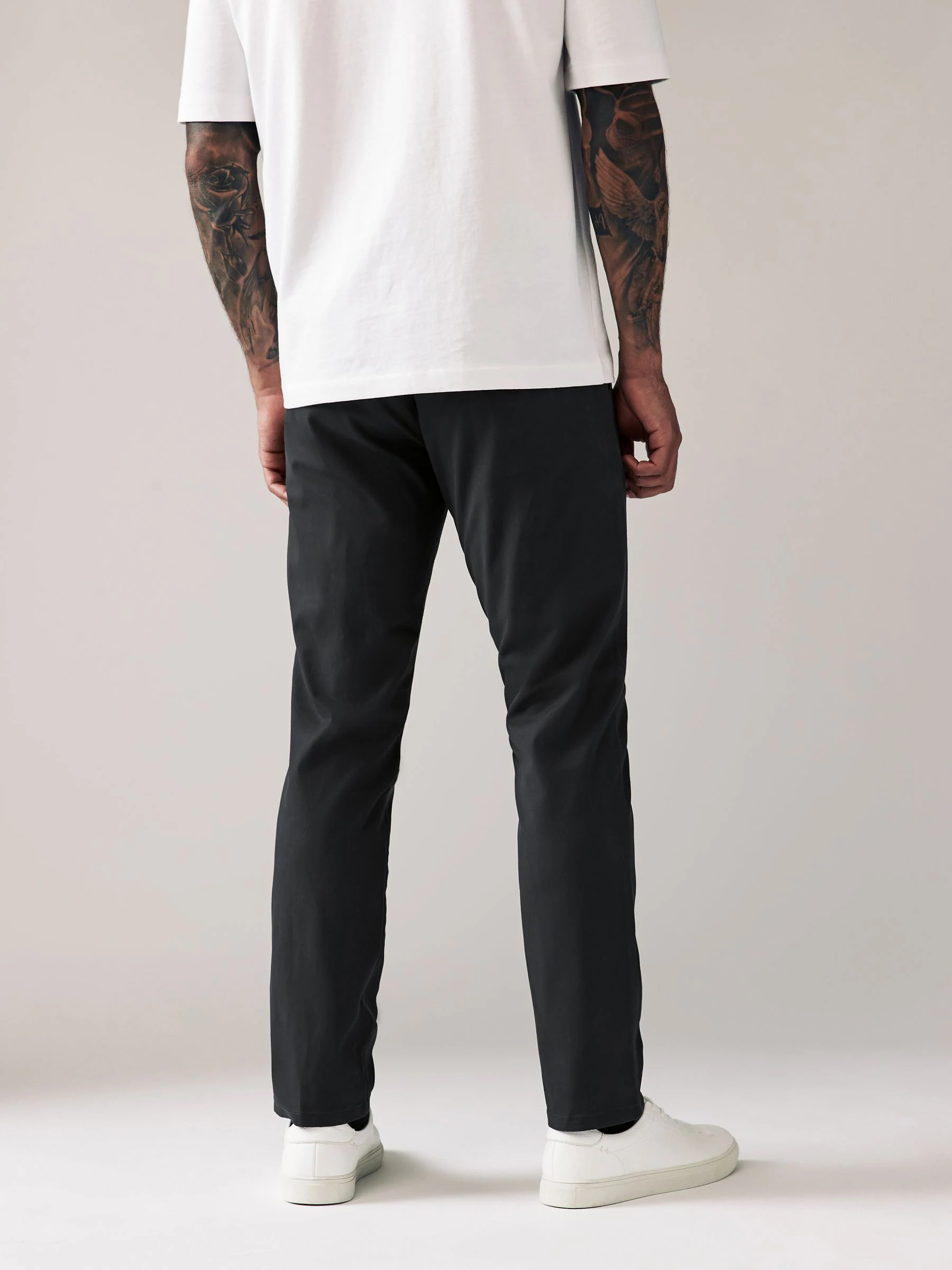 Antracietgrijs - Slim Fit - Stretchy chino